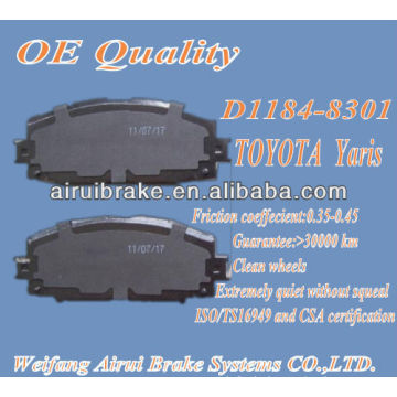 D1184 Yaris OE quality brake pad